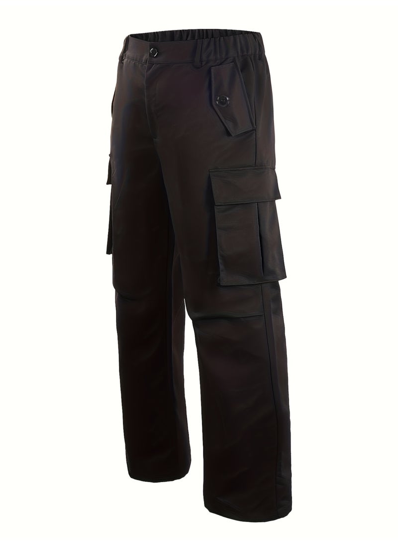 Men's Trendy Cargo Pants, Loose Fit Multi - Pocket Streetwear Trousers - Image 4