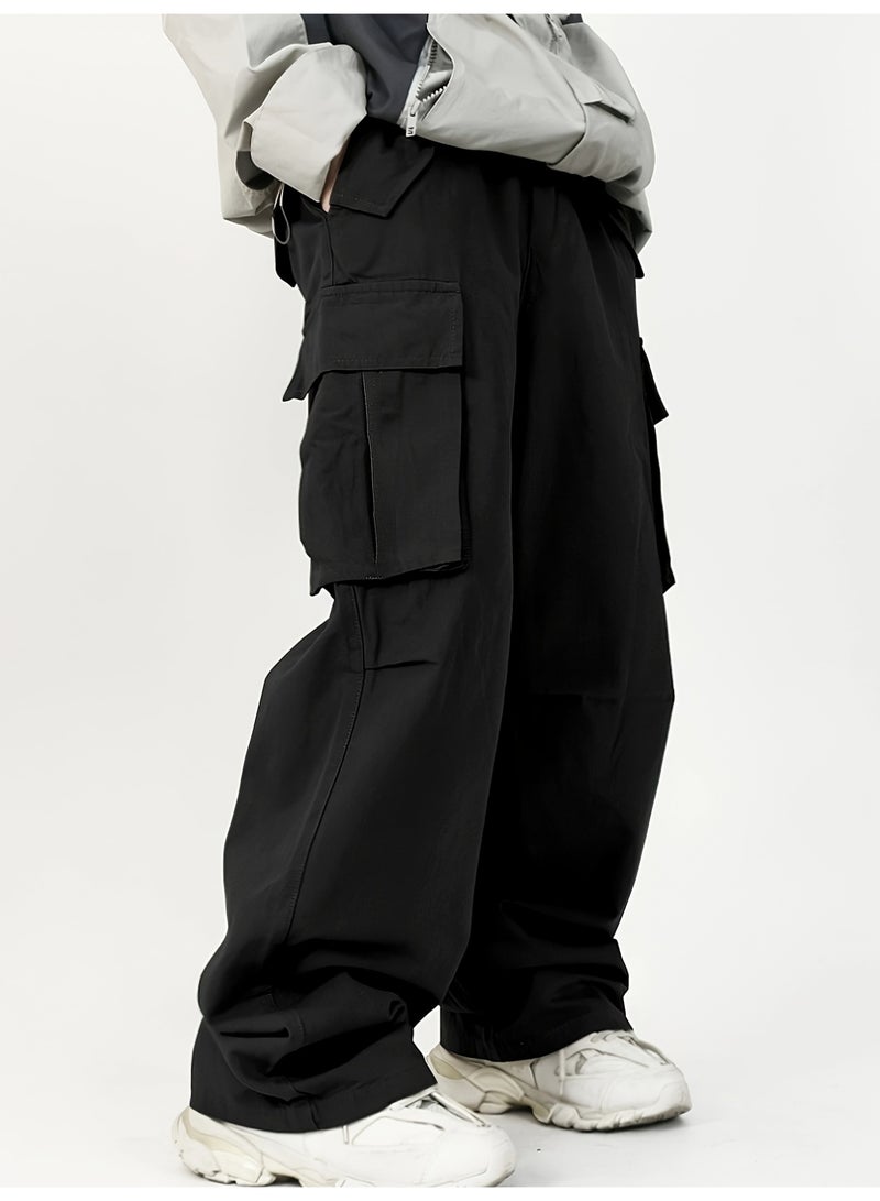 Men's Trendy Cargo Pants, Loose Fit Multi - Pocket Streetwear Trousers - Image 1