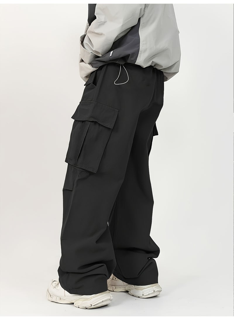 Men's Trendy Cargo Pants, Loose Fit Multi - Pocket Streetwear Trousers - Image 2