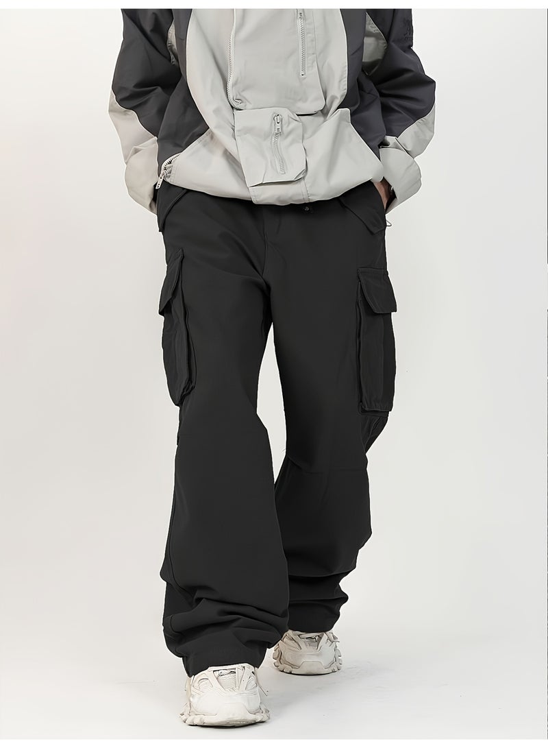 Men's Trendy Cargo Pants, Loose Fit Multi - Pocket Streetwear Trousers - Image 3