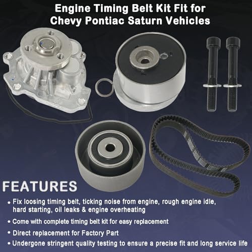 ZARDETO Engine Timing Belt Kit with Water Pump Compatible with 2009-2018 Chevy Cruze Sonic Aveo Aveo5, 2009-2010 Pontiac G3, 2007-2008 Saturn Astra 1.6L 1.8L Replaces TCKWP338 24422964 25195119 - Image 4