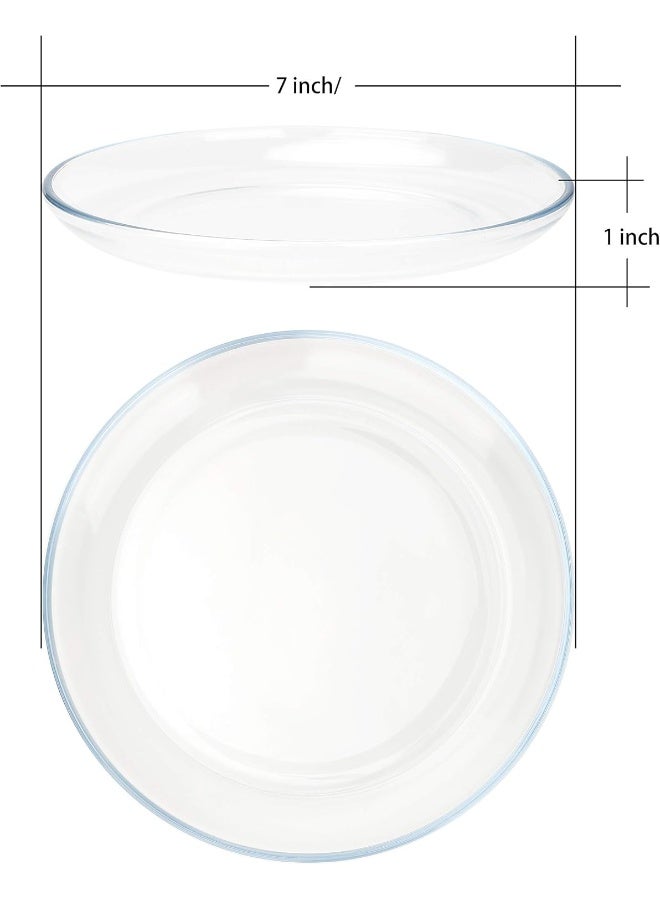 FOYO Dessert Plates Classic Tempered Glass Dinnerware Sets 7 Inch Set of 3 - Image 4
