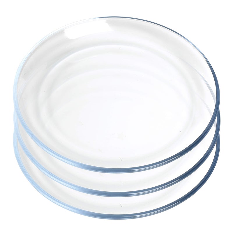 FOYO Dessert Plates Classic Tempered Glass Dinnerware Sets 7 Inch Set of 3 - Image 1