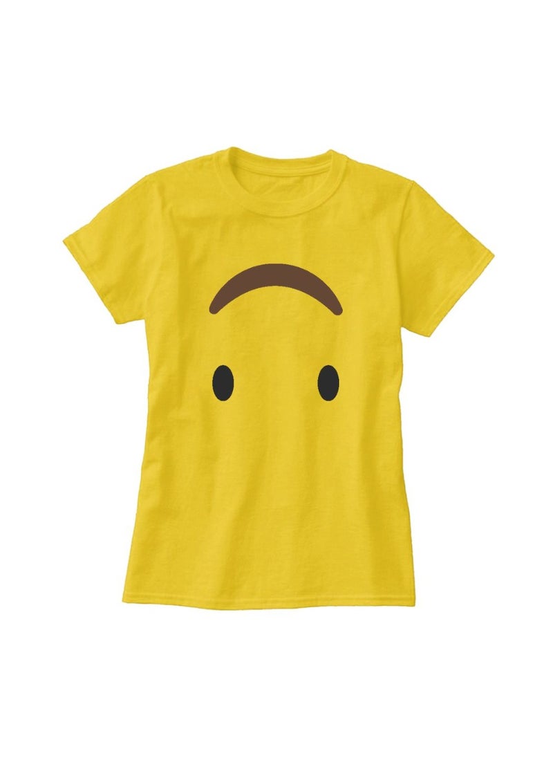 PRINTSHOP4ME - Adult Yellow Smiley Face T-Shirt Unisex Round Neck Short Sleeve Cotton T-Shirt-Soft And Comfortable Tshirt - Image 1