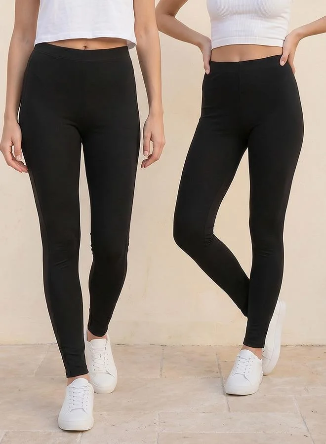 سبلاش فيڤ Fav Pack of 2 Elasticated Waist Full Length Leggings