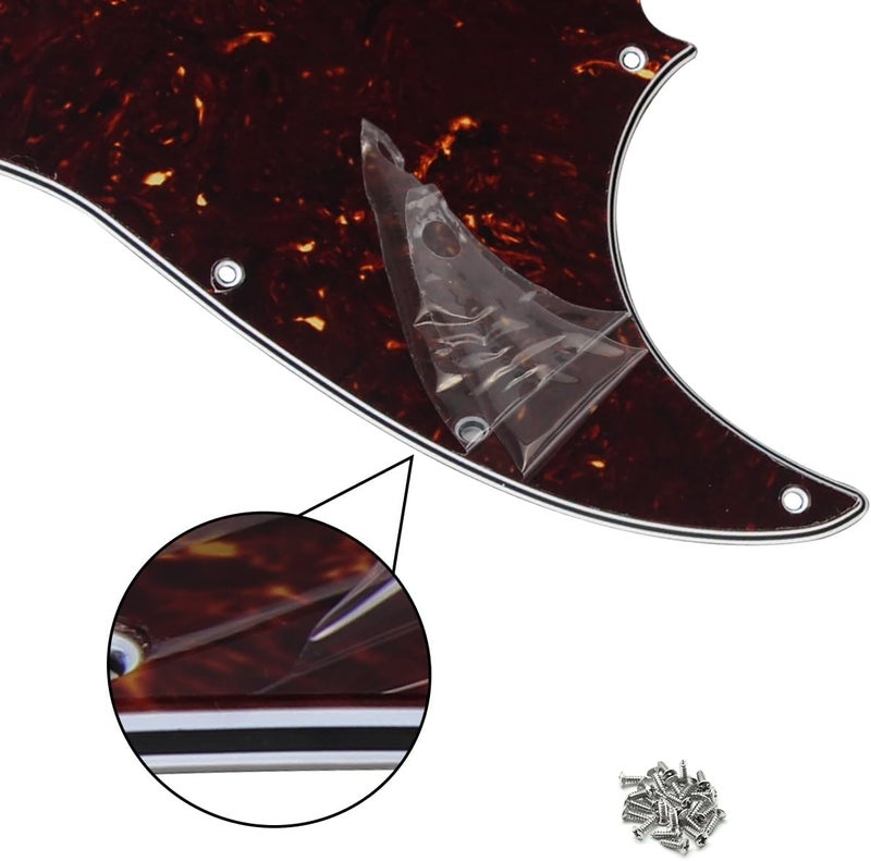 FLEOR 10 Hole J Bass Pickguard Scratch Plate Pick Guards for 4 Strings American/Mexican Standard J Bass Part, 4Ply Brown Tortoise Shell - Image 5