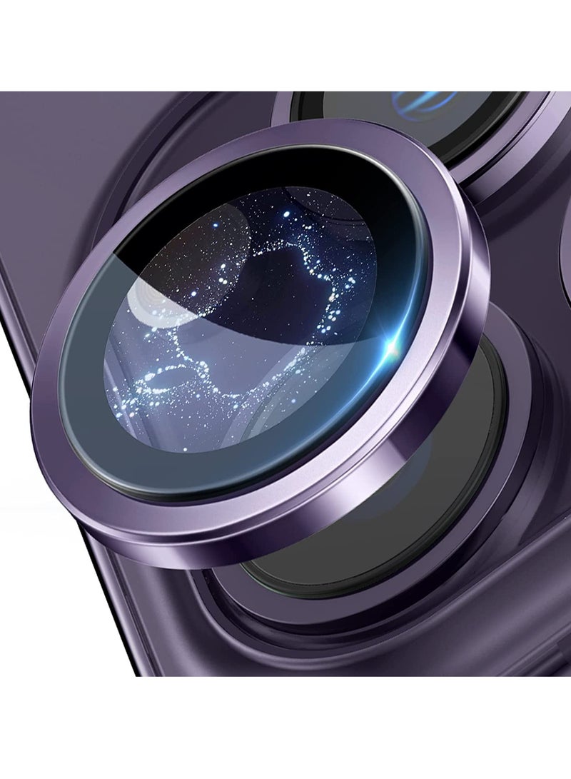 Camera Lens Protector, Keep Original Camera HD Glass Metal Camera Lens Screen Cover Film for iPhone 14 Pro Max / 14 Pro Accessories Purple - Image 1