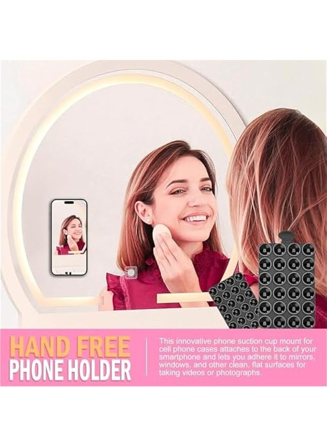 Enhanced Dual-Sided Silicone Suction Phone Stand – Hands-Free Mount for Mirror, Bath, Kitchen & TikTok Makers (Set of 2) - Image 3
