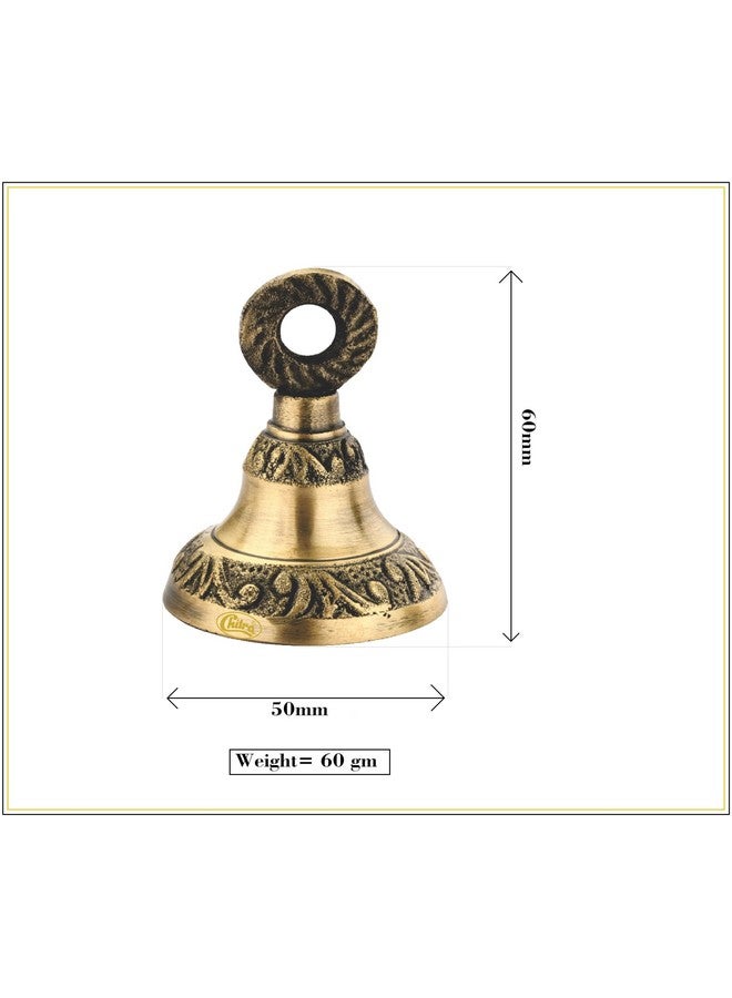 Chitra Brass Classic BDB-05 Decorative Bell for Pooja Rooms,Halls,Mandir (Antique Brass Finish, 50mm) Pack of 6 - Image 3