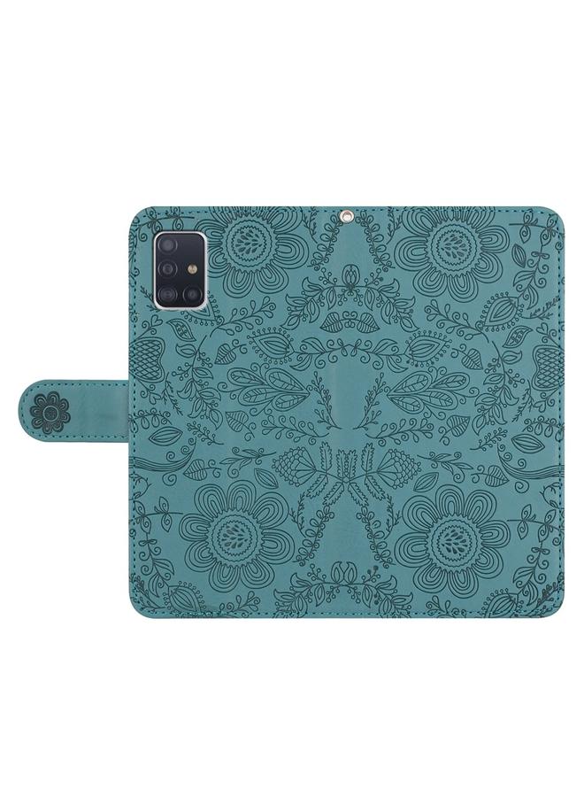 اس-توب جراب لهاتف Samsung Galaxy A51 4G مصنوع من الجلد بنقشة زهور منقوش عليها - Image 5