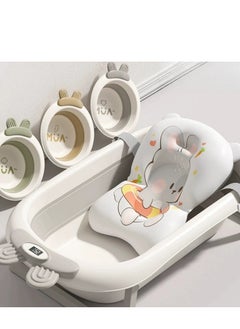 Generic Foldable Baby Bathtub With Mat, Water Thermometer And Drainage Hole, Portable And Durable Foldable Baby Bathtub, 3 Foldable Basins, Suitable For Newborns 0-36 Months  - Image 1