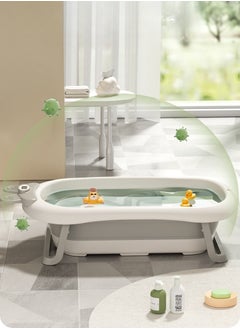 Generic Foldable Baby Bathtub With Mat, Water Thermometer And Drainage Hole, Portable And Durable Foldable Baby Bathtub, 3 Foldable Basins, Suitable For Newborns 0-36 Months  - Image 4