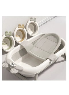 Generic Foldable Baby Bathtub With Mat, Water Thermometer And Drainage Hole, Portable And Durable Foldable Baby Bathtub, 3 Foldable Basins, Suitable For Newborns 0-36 Months  - Image 2