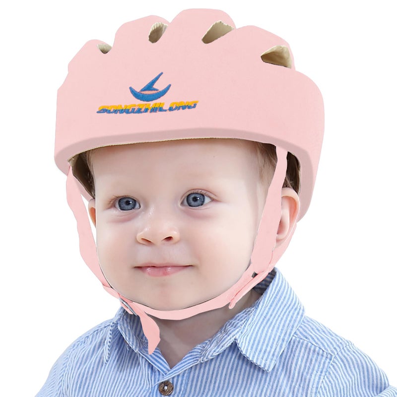 IULONEE Baby Head Protector Baby Protection Helmets Infant Walking Protective Cap Adjustable Baby Crawling Helmet Baby Safety Helmet Protective Baby Helmet for Kid Learning to Walk Pink - Image 2