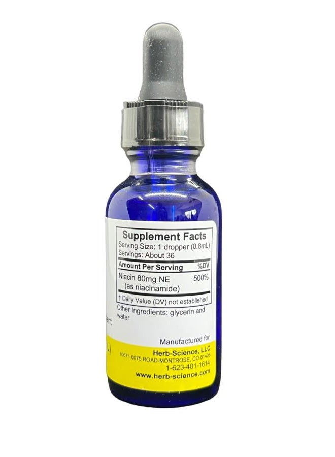 Herb-Science Liquid Vitamin B3 Drops - Cold Processed Niacin Supplement, Supports Tongue & Skin Health - Vegan, Non-Alcoholic and Quality Tested.- 1 Fl. Oz, 36 Servings - Image 4