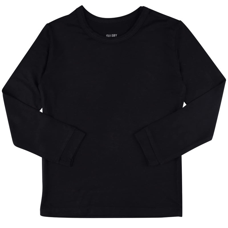 GUISBY Rayon made from Bamboo Toddler Long Sleeve Top and Pants Snug Fits 2 Piece Pajama Sets Black 2-3T - Image 2