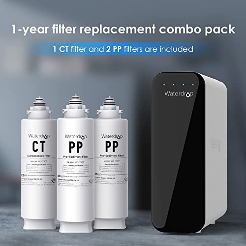 Waterdrop Undersink Replacement Water Filter, 2PP+CT, Replacement for TSU-W, TSC 3-Stage Under Sink Water Filter System - Image 2