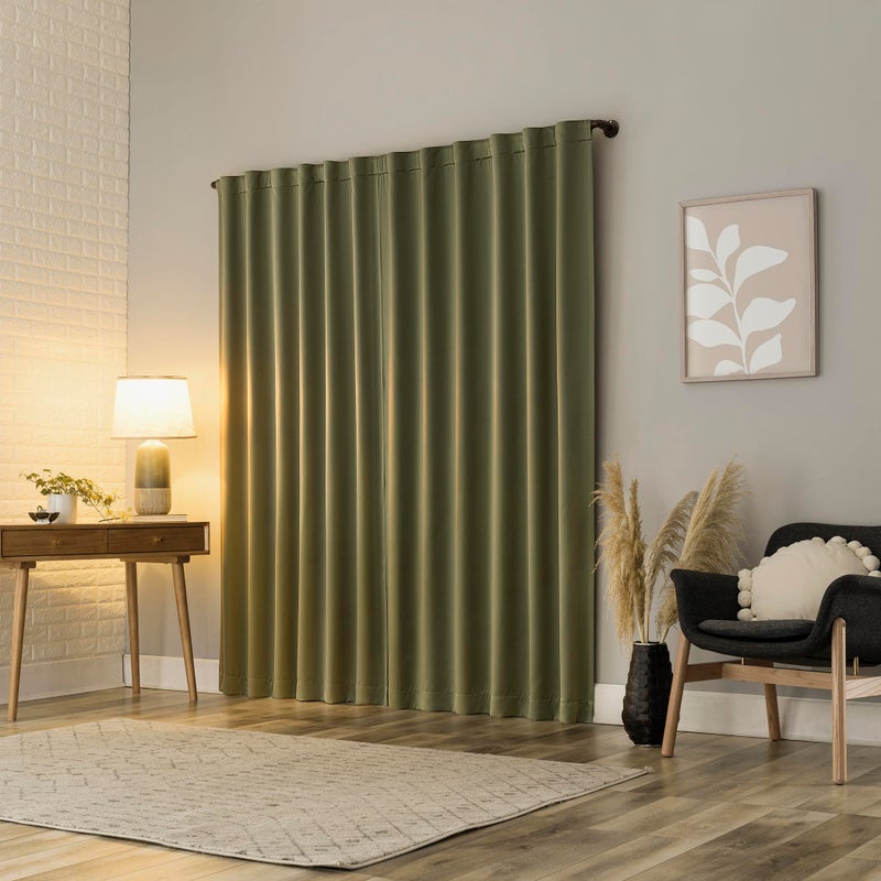 Sun Zero Belize 2-Pack Magnetic Closure Pleated Look Theater Grade 100% Total Blackout Back Tab Curtain Panel Pair, Sage Green, 52" W x 84" L (2 Panels) - Image 2