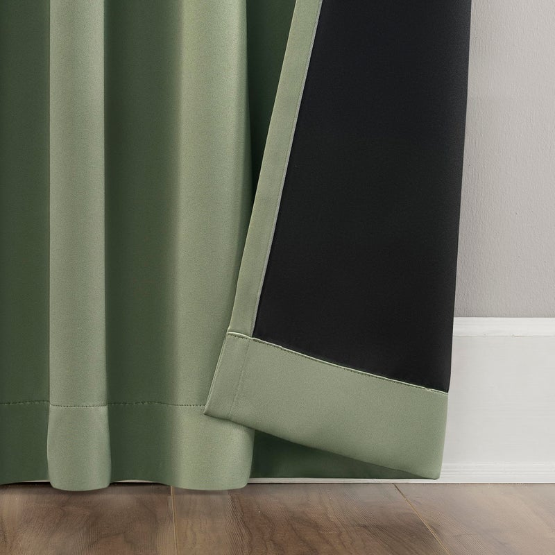 Sun Zero Belize 2-Pack Magnetic Closure Pleated Look Theater Grade 100% Total Blackout Back Tab Curtain Panel Pair, Sage Green, 52" W x 84" L (2 Panels) - Image 5