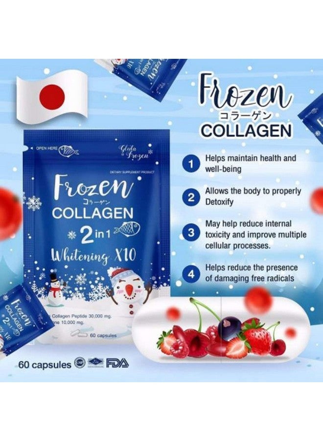 Frozen Collagen 2 in 1 Premium Collagen Peptide & Glutathione, 60 Capsules