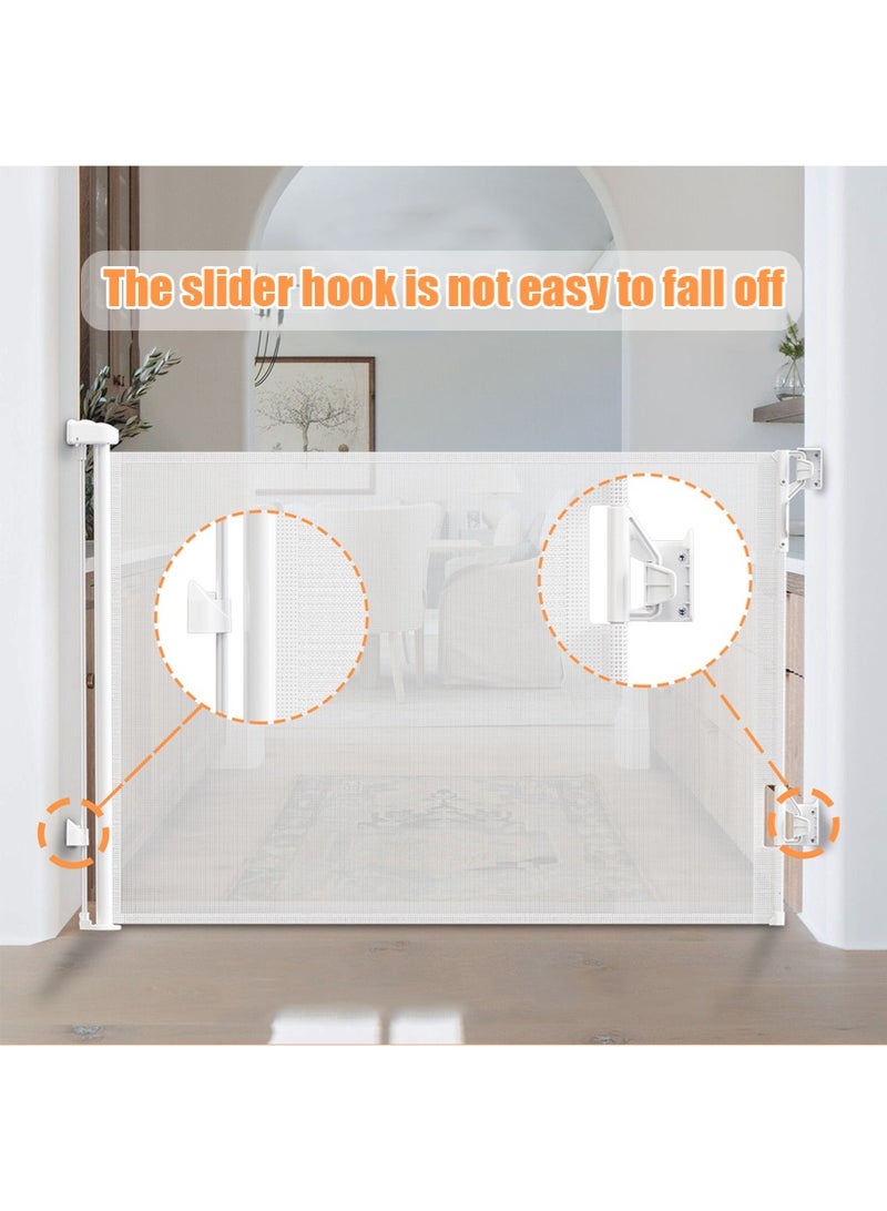 Retractable Baby Gate, Baby and Pet Safety Mesh Gate, Extra Wide Safety Baby Gate, Pet Dog Gate for Doorways, Stairs, Indoor/Outdoor (1.4m ) - Image 2