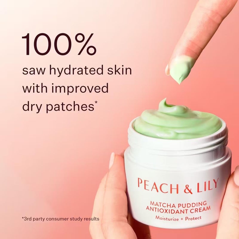 PEACH & LILY بيتش آند ليلي - كريم مضاد للأكسدة بودينغ الماتشا (1.69 أونصة سائلة) - كريم مرطب للوجه - حماية وترطيب البشرة - شاي أخضر، فيتامين ب3، نياسيناميد - العناية الذاتية - نباتي، خالي من التجارب على الحيوانات - العناية بالبشرة الكورية - Image 3