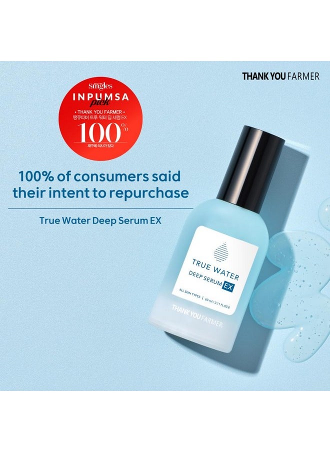 THANKYOU FARMER - True Water Deep Serum Ex 2.11 Fl Oz (60Ml) Korean Hyaluronic Acid Serum For Face Phyto Mucin Essence Hydrating Serum Korean Serum Dermatologisttested - Image 1