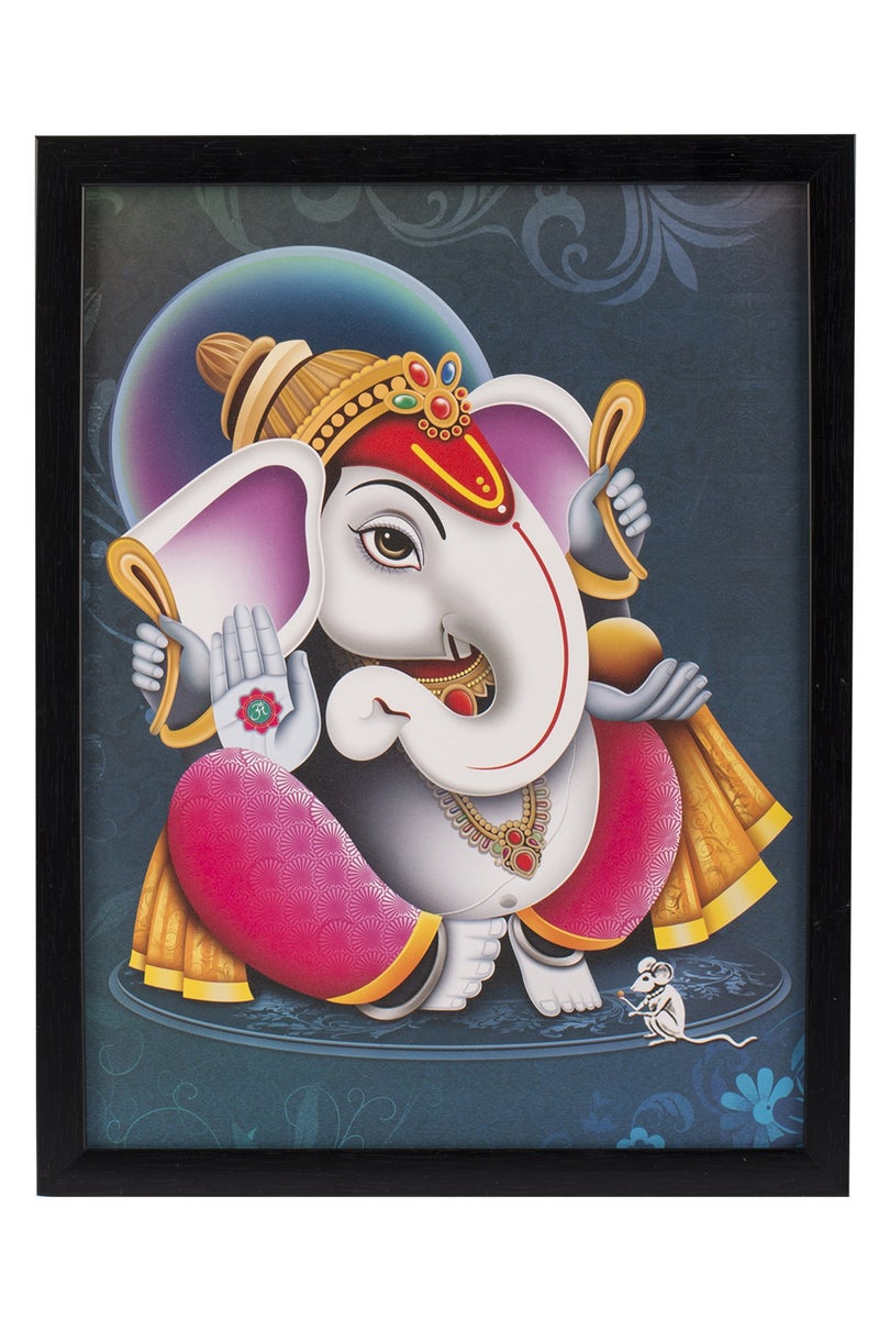 Indianara 3 PC Set of Ganesha Paintings Without Glass 5.2 X 12.5, 9.5 X 12.5, 5.2 X 12.5 inch - Image 3