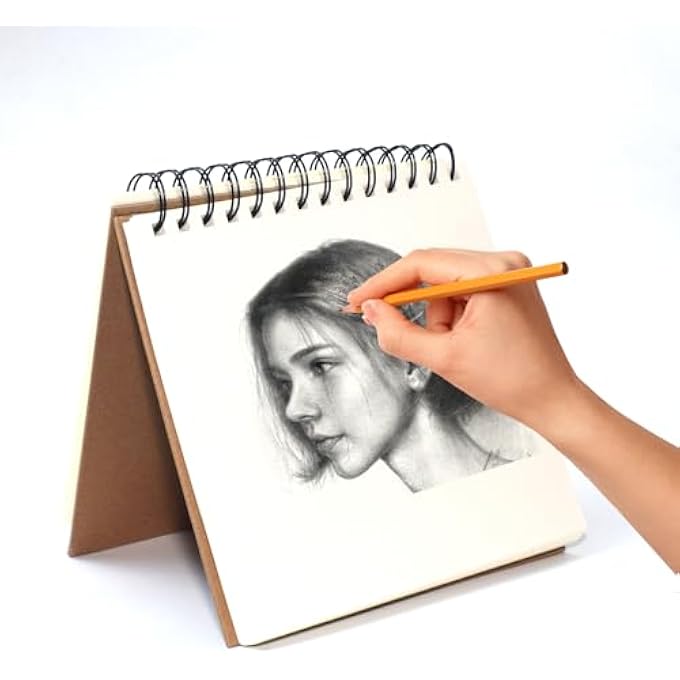 SKETCH BOOK 19X19CM, SPIRAL BOUND SKETCHBOOK 60 SHEETS/120 PAGES WITH 98LB/160GSM THICK SMOOTH SKETCHING PAPER, ACID-FREE ARTIST SKETCH PAD FOR MIXED MEDIA DRAWING, PAINTING (1) - Image 5