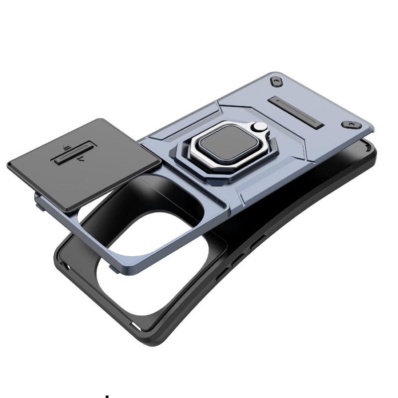 إيروريكس جراب هاتف مقاوم للصدمات من البولي يوريثان الحراري والكمبيوتر الشخصي لهاتف Vivo iQOO Z10 Turbo 5G مزود بحامل (أسود) - Image 5