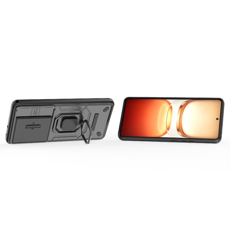 إيروريكس جراب هاتف مقاوم للصدمات من البولي يوريثان الحراري والكمبيوتر الشخصي لهاتف Vivo iQOO Z10 Turbo 5G مزود بحامل (أسود) - Image 4