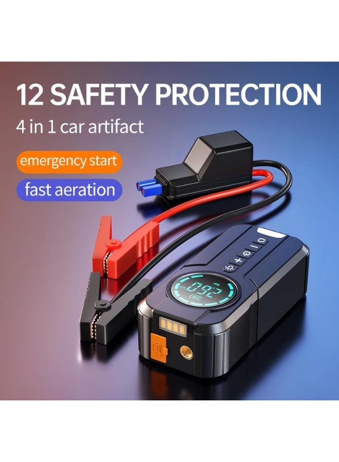 MUNTAQI Car Jump Starter with Air Compressor – 6000mAh Portable Power Bank, Emergency Battery Booster Pack with Tire Inflator, LED Flashlight & Mobile Power Supply for Cars, Motorcycles, SUVs & More - Image 5