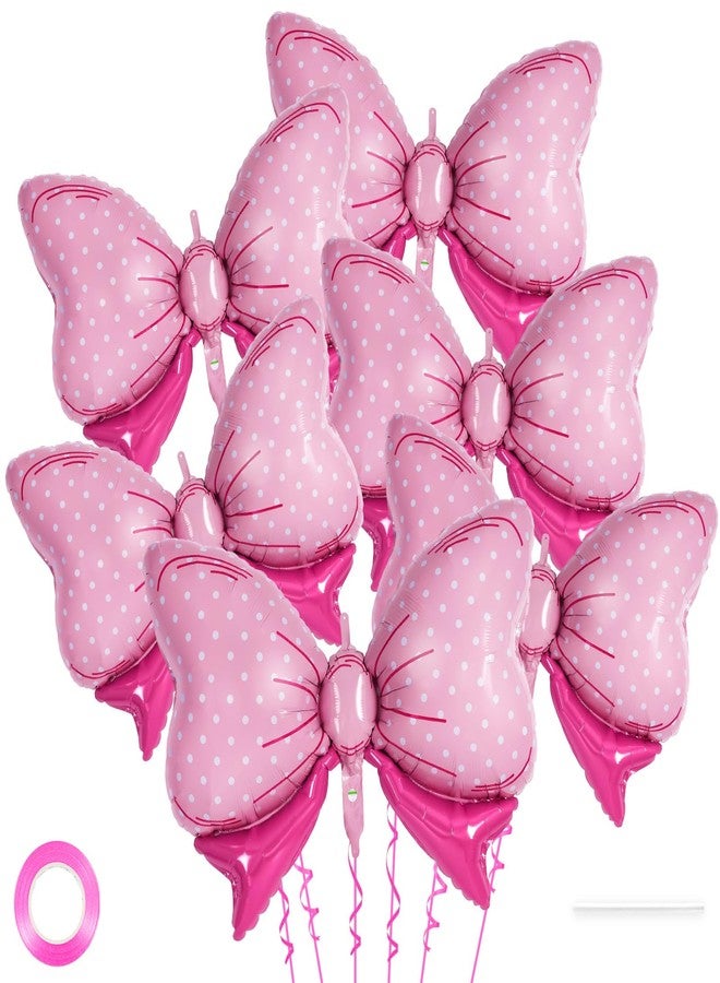 YOTHORN 6 Pcs Pink Bow Balloons for Girls, 35 Inch Bow Foil Balloons,Bows Gender Reveal Decorations for Birthday Party Wedding Baby Shower Mouse Party Decoration (Pink) - Image 1
