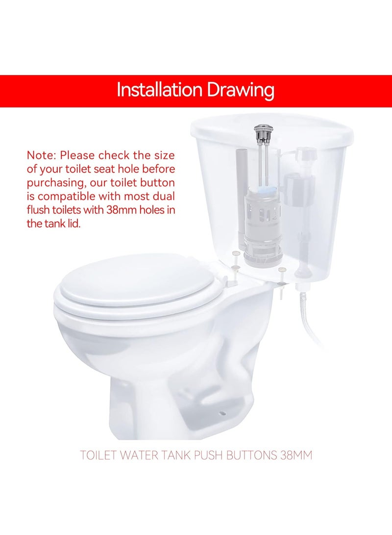 Fixer Dual Flush Toilet Kit – Adjustable Top Push Button, 38mm Cistern Hole - Image 5