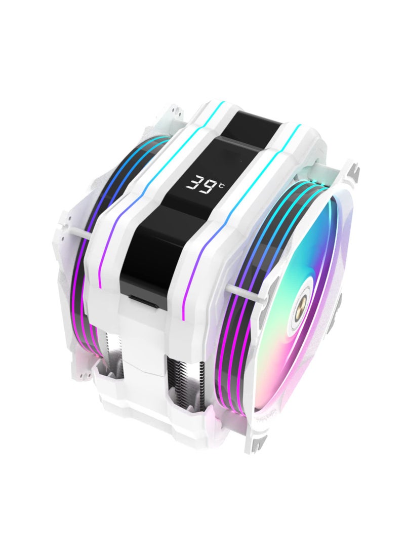 SYOSI - M120D Plus CPU Cooler, CPU Air Cooler with Temperature Display Comes with Dual ARGB PWM 120mm Fans, Fit for Intel LGA 1700/1200 /115X /2011/2066 /1366 and AMD AM4/AM5 - Image 1