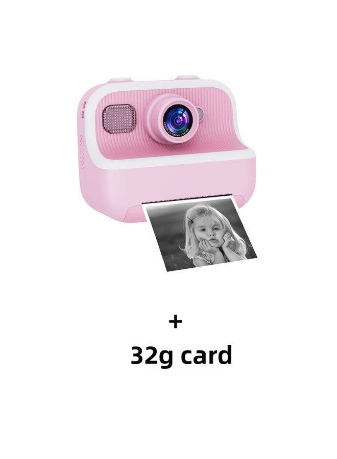 Generic Hot Children's Digital Camera M8 Children's Instant Printing Camera One-Shot-and-One-Shot-and-One-Shot-and-One-Shot-and-One-Shot-Ready-to-One-Pot Camera Toy-Color:  Print Roll Paper * 3 Lanyard Color Pen * 5 Charging Line Instruction Gift Box  - Image 1