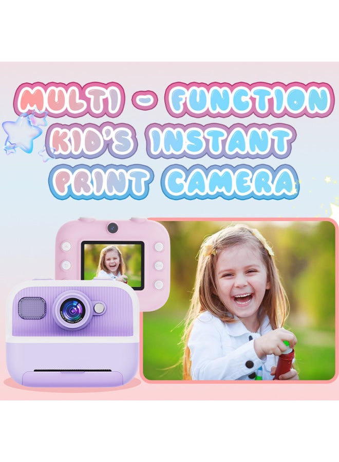 Generic Hot Children's Digital Camera M8 Children's Instant Printing Camera One-Shot-and-One-Shot-and-One-Shot-and-One-Shot-and-One-Shot-Ready-to-One-Pot Camera Toy-Color:  Print Roll Paper * 3 Lanyard Color Pen * 5 Charging Line Instruction Gift Box  - Image 2