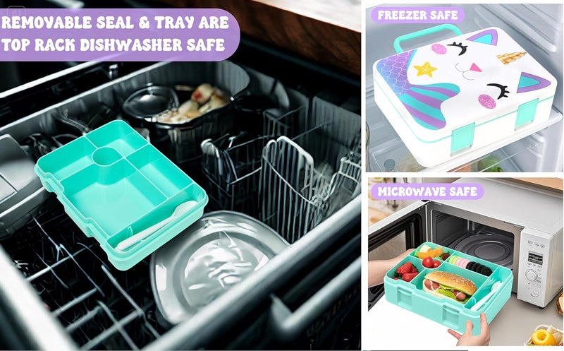 Oruiji Unicorn Lunch Box for Girls Bento Box for Kids with Ice Pack,Stainless Steel Water Bottle Set Utensils Set Food Container for School Girls Kids Back to School Supplies - Image 4