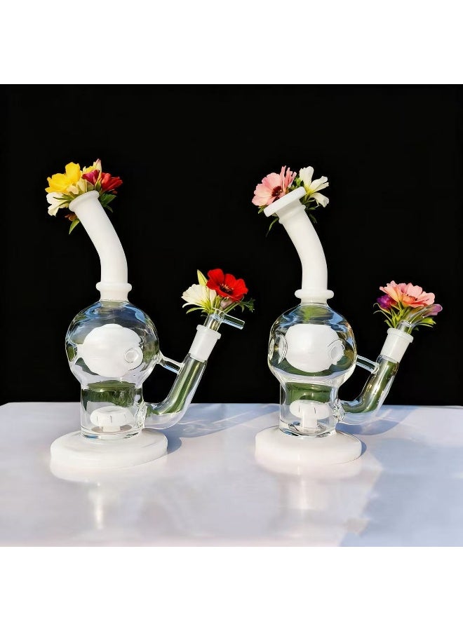 شيانغ مي مصباح زيت زجاجي ممتاز مقاوم للحرارة، زجاجة مزهرية زجاجية مصنوعة من مادة البورسليكات عالية الجودة للاستخدام طويل الأمد، مزهرية زجاجية شفافة (لون عشوائي) - Image 1