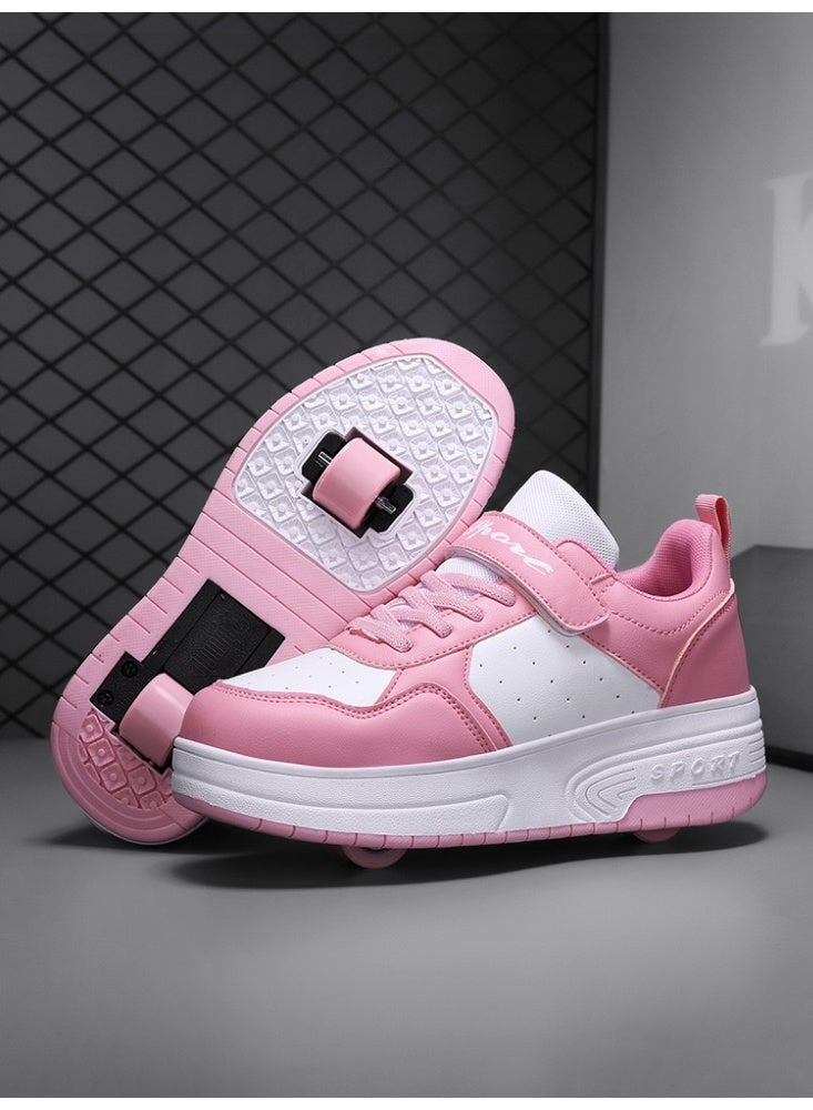 Sky View Kids Roller Skate Shoes with Wheels Roller Sneakers for Boys Girls Kids Deformation Wheeled Shoes - Image 1