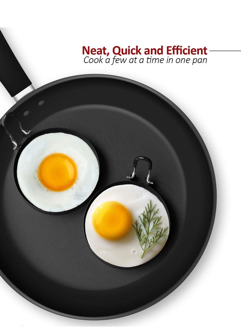 Eggs Rings, 4 Pack Stainless Steel Egg Cooking Rings, Pancake Mold for frying Eggs and Omelet  - Image 2