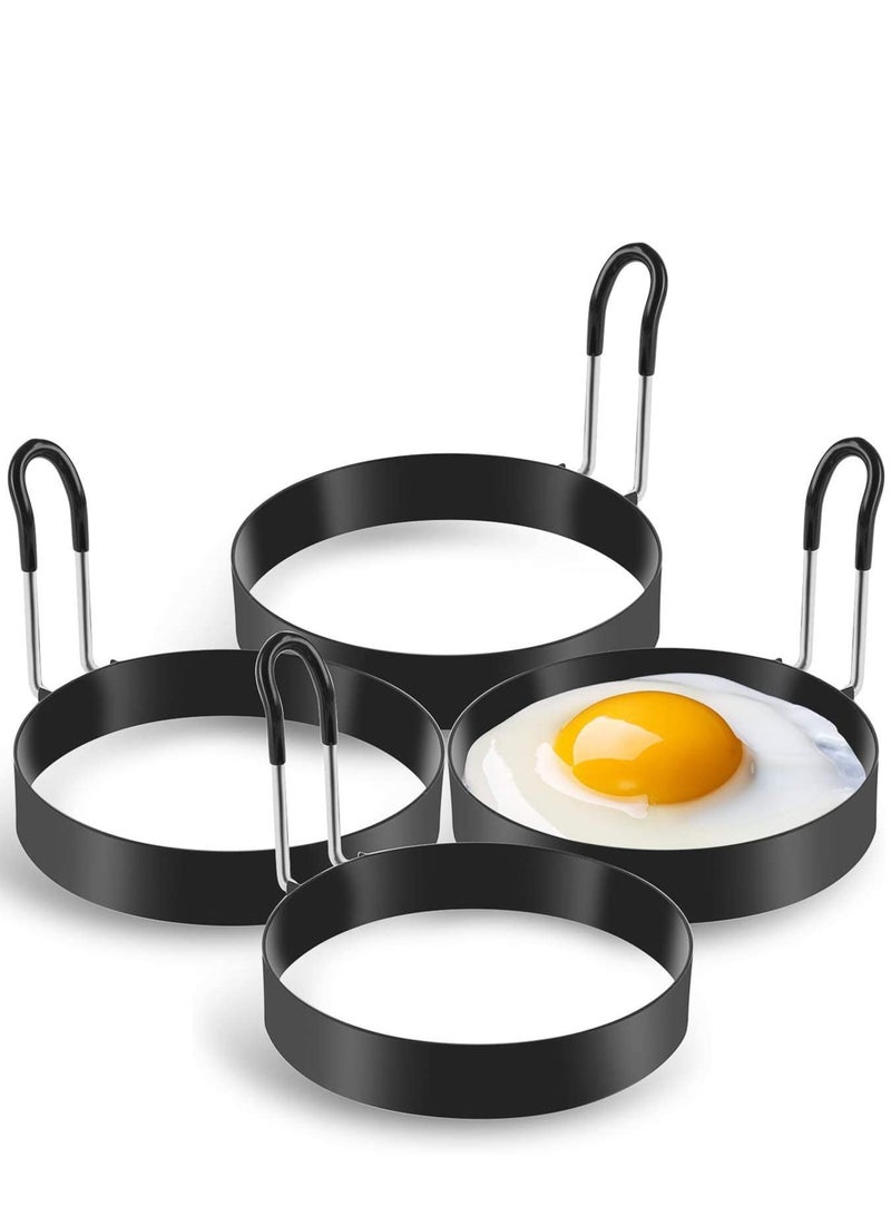 Eggs Rings, 4 Pack Stainless Steel Egg Cooking Rings, Pancake Mold for frying Eggs and Omelet  - Image 1