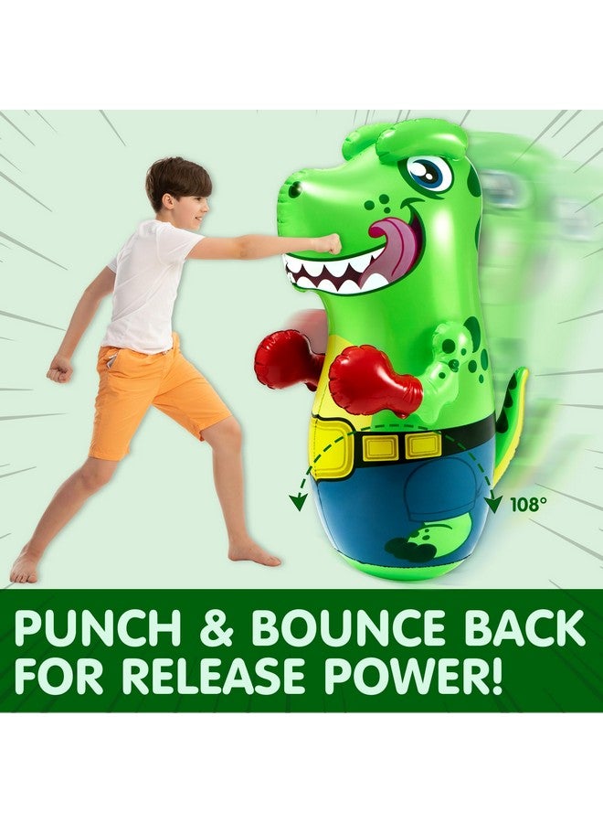 JOYIN JOYIN Inflatable T-Rex Dinosaur Bopper 47 Inches, Bop Bag Inflatable Punching Toy, Kids Punching Bag with Bounce-Back Action  - Image 2