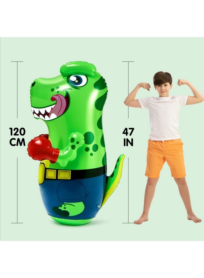 JOYIN JOYIN Inflatable T-Rex Dinosaur Bopper 47 Inches, Bop Bag Inflatable Punching Toy, Kids Punching Bag with Bounce-Back Action  - Image 4