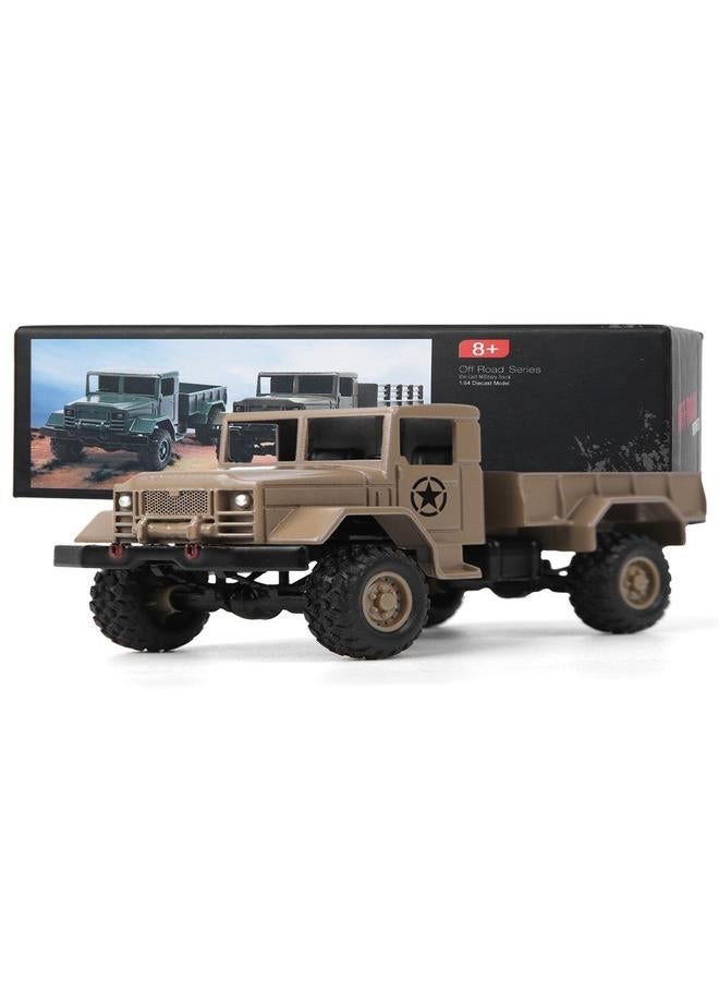 NIBEMINENT Alloy 1/64 Children Six Wheel/Four Wheel Inertia Model Remote Control Military Car RC Vehicle Toy for WPLYellow MB14  - Image 1
