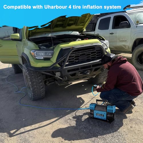 Uharbour 12V Offroad Air Compressor 10.6 CFM with Pressure Gauge, 12 Volt Offroad Air Compressor Dual Cylinder Heavy Duty for 4x4 Truck Car SUV with Carrying Bag - Image 5
