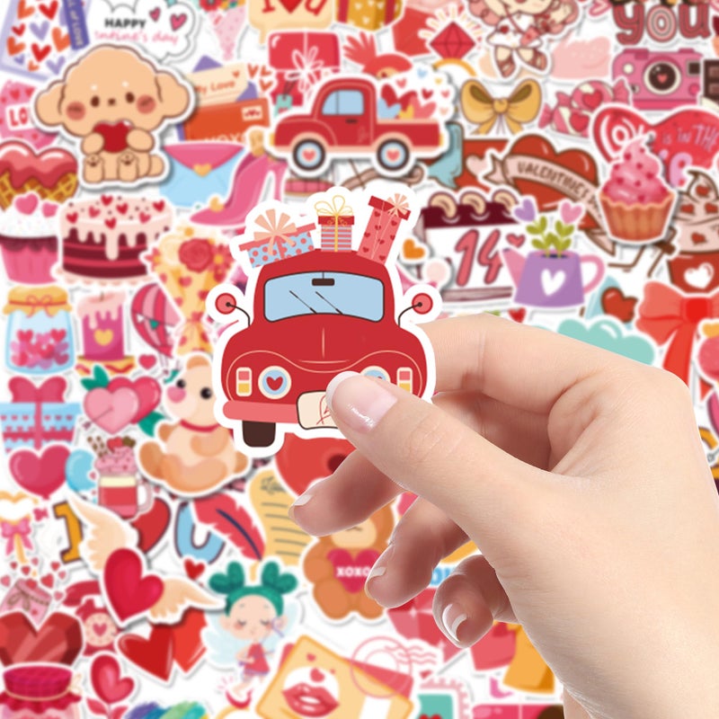 JXSDWANG Valentines Stickers - 100 PCS Heart Rose Stickers for Kids | Valentines Day Gifts Crafts Activities Party Favors Supplies Decorations for School Classroom - Image 3