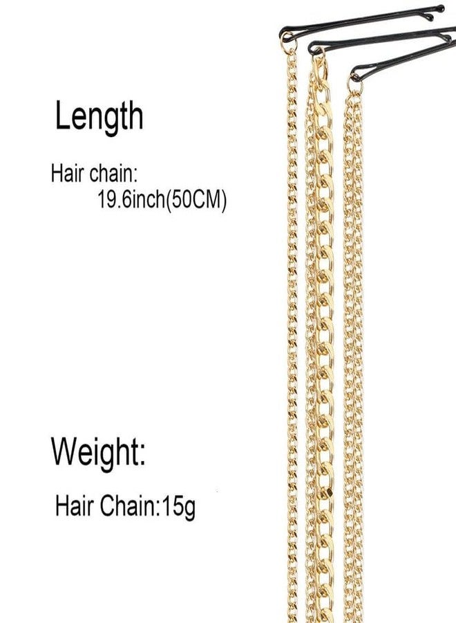 Cerun 6PCS Premium Dreadlocks Metal Tassel Ponytail Multi-Strand Hair Chain Prom Party Concave styling hair accessories hair extension chain with clip for girls and women(gold) - Image 5