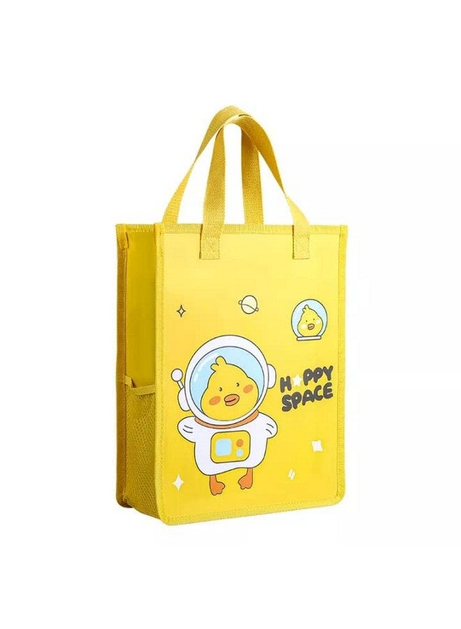 TEMSON Multi-Purpose Canvas Carrying Bag - Shopping Bag, Tote Bag, Vegetable Bag, Lunch Bag, Travel Bag with Handle Strap, Water-Proof Reusable Bag(KBX-5879) (Yellow) - Image 1