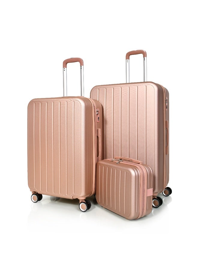 مورانو طقم شنط سفر من مورانو للنساء من 4 قطع مقاس 28''-24''-20''-14'' روز قولد - Image 3